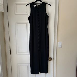 Chic Black Button-Down Midi Dress